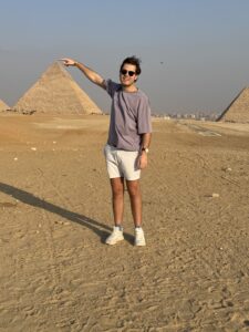 Standing in from of the Great Pyramids of Egypt